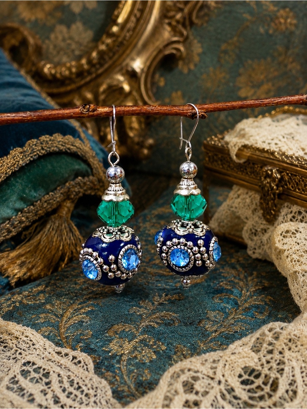 Curated Swarovski Crystal Filigree Drop Earrings